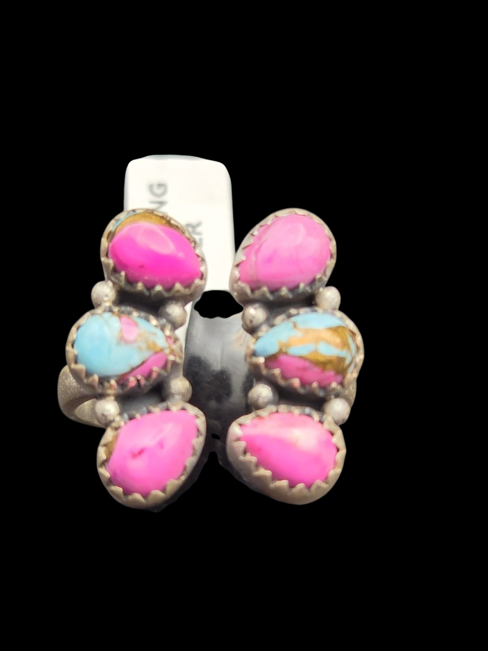 Cotton Candy Turquoise Statement Ring - Women Jewelry Adjustable